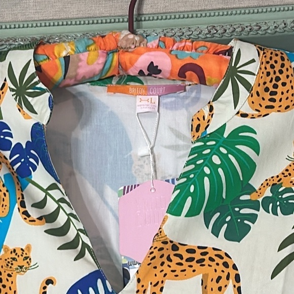 Brand new BRITTON COURT HATTIE DRESS IN TROPICAL LEAVES cheetah print mini XL - Picture 5 of 8